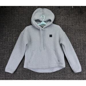 Under Armour Sweater Womens Large Gray Hooded Pullover Sherpa Fleece Outdoor